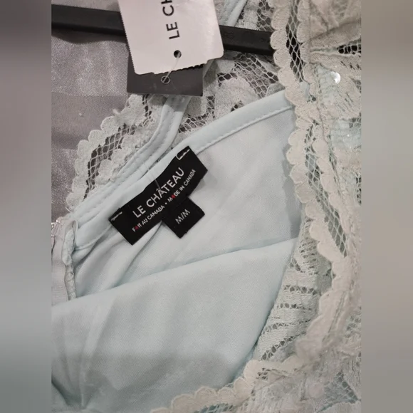 NWT - Le Chateau Lace Midi Dress in Light, Pastel Blue - Picture 4 of 6
